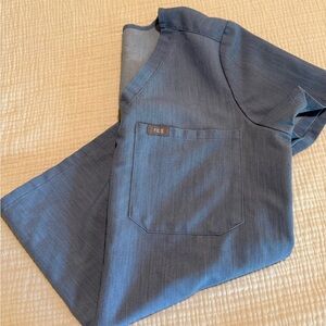 Figs XS Heather Indigo Catarina Scrub Top